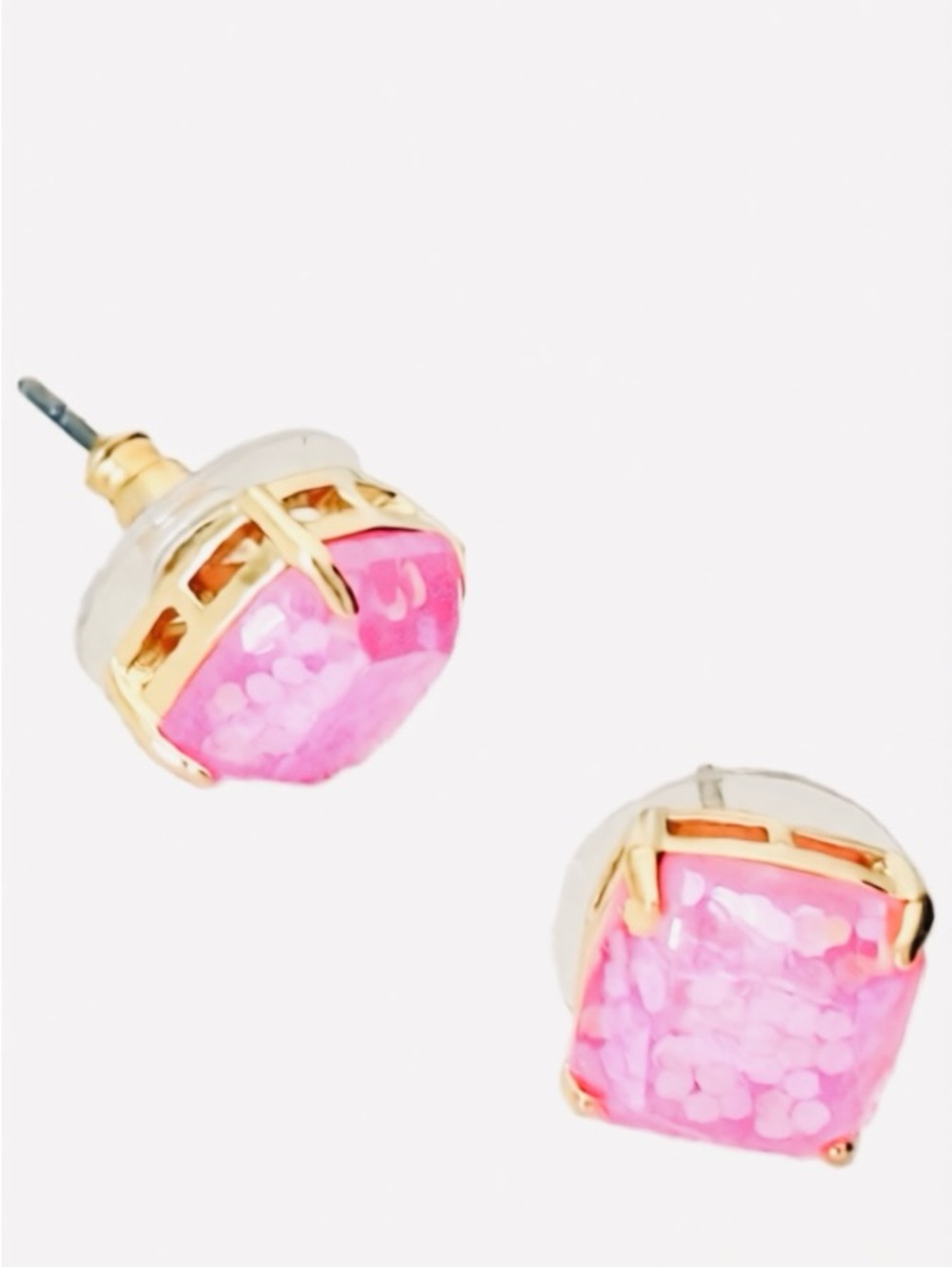 Kate Spade New York ♠️ something sparkly pink glitter square stud earrings